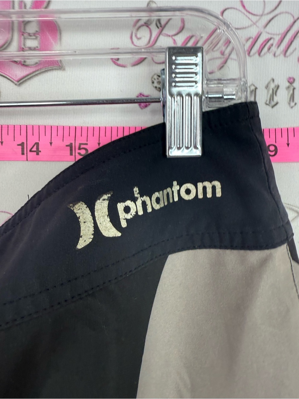 Hurley phantom shorts Black and Gray Geometric Men's Swim Trunks - Picture 8 of 11